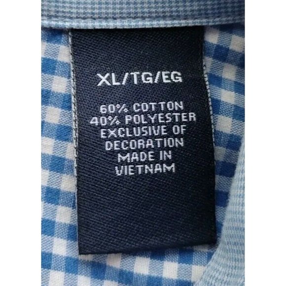 Chaps Shirt Mens XL Button Down Short Sleeve Checkered Coastal Summer - Picture 4 of 16